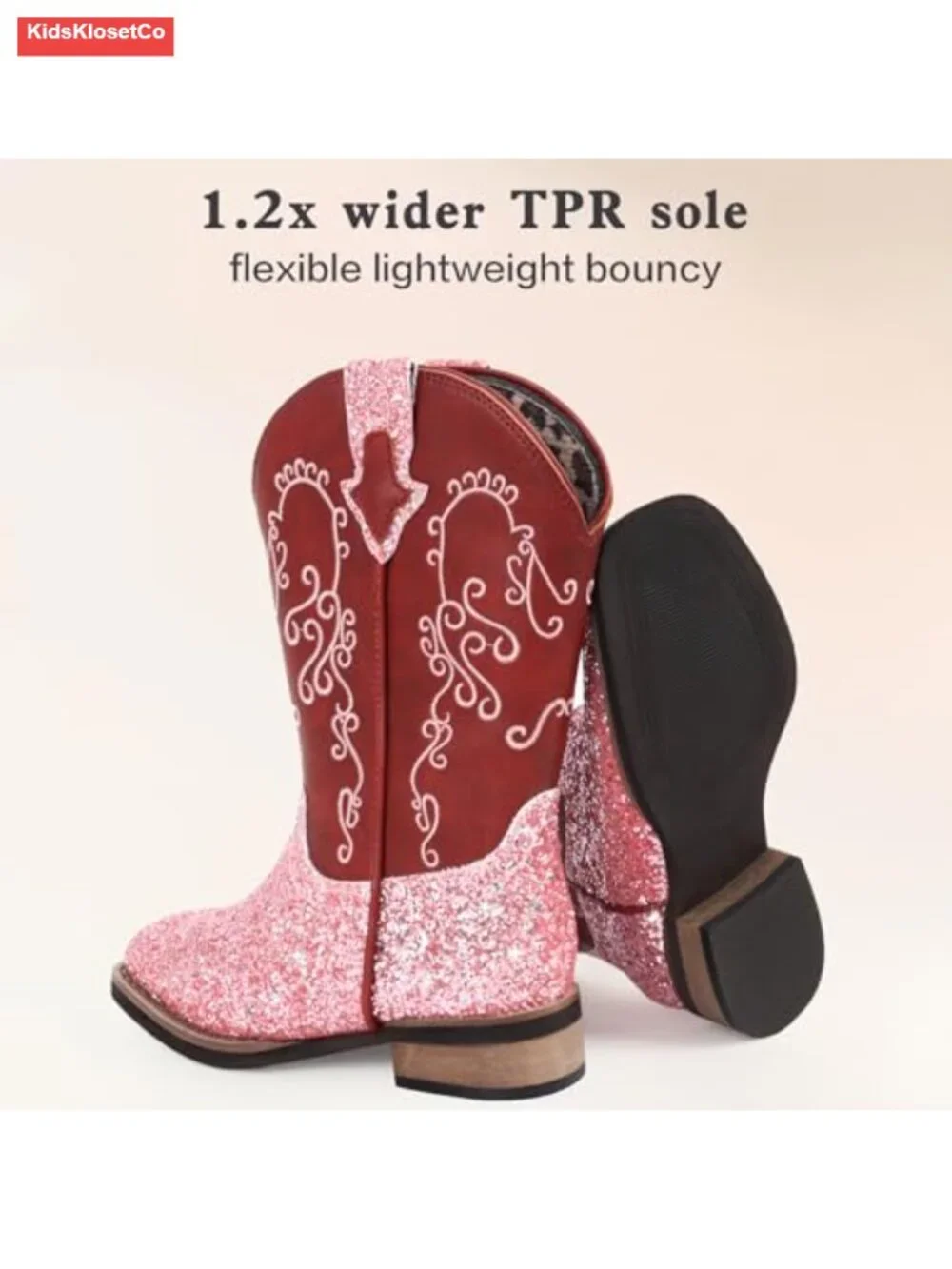 Toddler Western Boots - Square Toe Wide Calf with Side Zipper